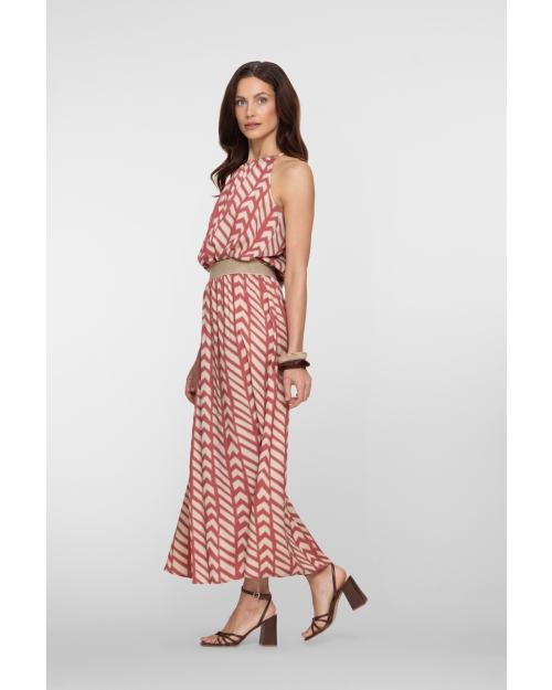 Geisha skirt 220 coral red/sand