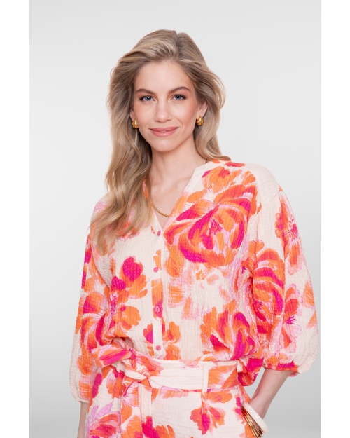 Geisha blouse 250 orange/pink/sand