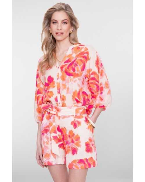 Geisha blouse 250 orange/pink/sand