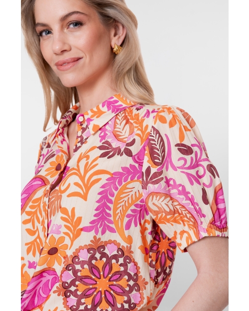 Geisha blouse 250 orange/pink/sand
