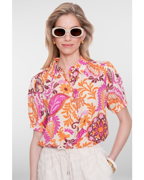Geisha blouse 250 orange/pink/sand