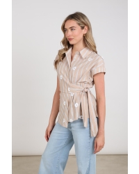 NUKUS Aneta Top Stripe 9 sand