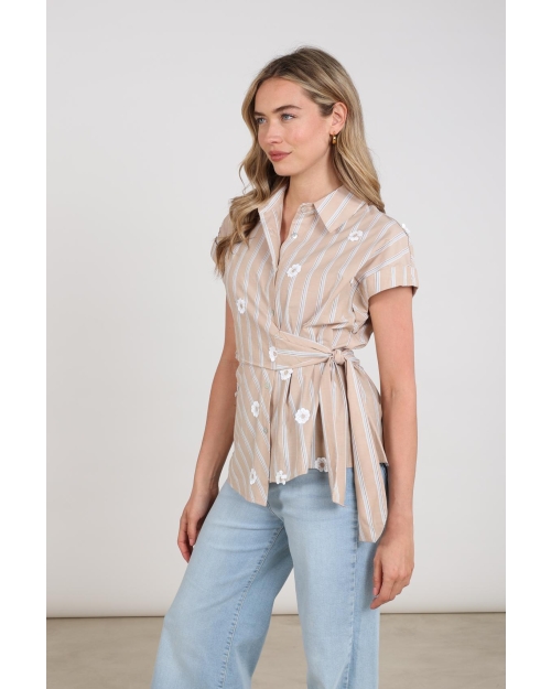 NUKUS Aneta Top Stripe 9 sand