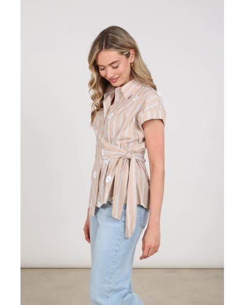 NUKUS Aneta Top Stripe 9 sand
