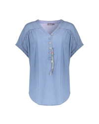 Geisha Top lyocell ropes 00083 Bleached Denim
