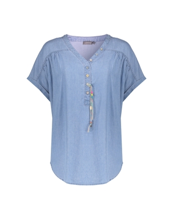 Geisha Top lyocell ropes 00083 Bleached Denim