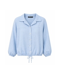 Pink Lady Jacket Short Sleeve Lichtblauw