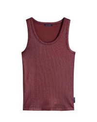 Summum Rib tanktop Cotton rib 334 deep fig