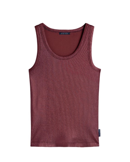 Summum Rib tanktop Cotton rib 334 deep fig
