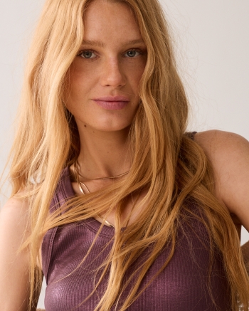 Summum Rib tanktop Cotton rib 334 deep fig