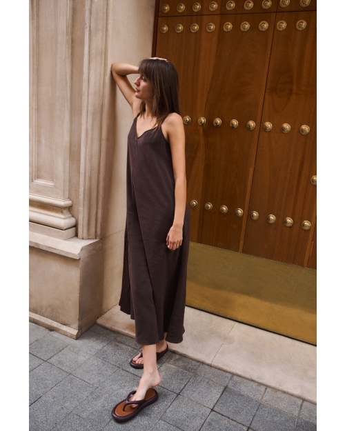 Yaya Lange jurk met bandjes en loss 99074