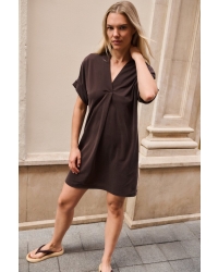 Yaya Jerseyjurk met geplooide pofmo 99074