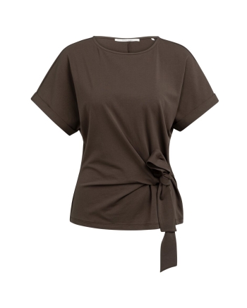 Yaya Top met ronde hals en knoopdet 99074
