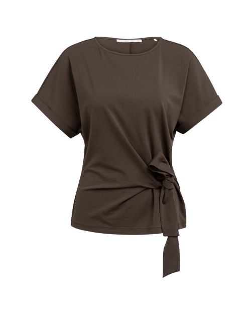 Yaya Top met ronde hals en knoopdet 99074