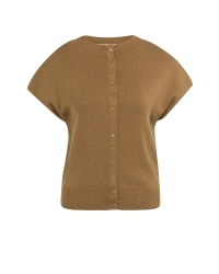 Yaya Mouwloos gebreid vest met knop 810252