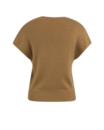 Yaya Mouwloos gebreid vest met knop 810252