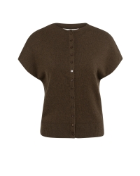 Yaya Mouwloos gebreid vest met knop 908142