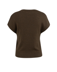 Yaya Mouwloos gebreid vest met knop 908142