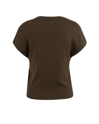 Yaya Mouwloos gebreid vest met knop 908142