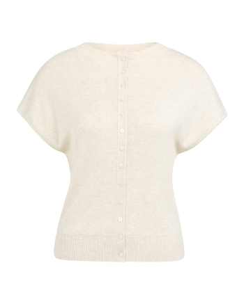 Yaya Mouwloos gebreid vest met knop 990792