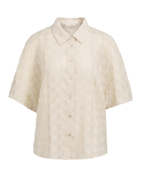 Yaya Jacquard blouse met korte mouw 99079