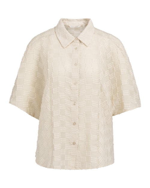 Yaya Jacquard blouse met korte mouw 99079