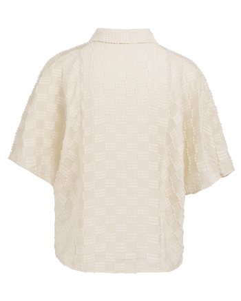 Yaya Jacquard blouse met korte mouw 99079