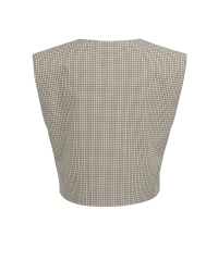 Yaya Geruit geweven gilet met schou 990791