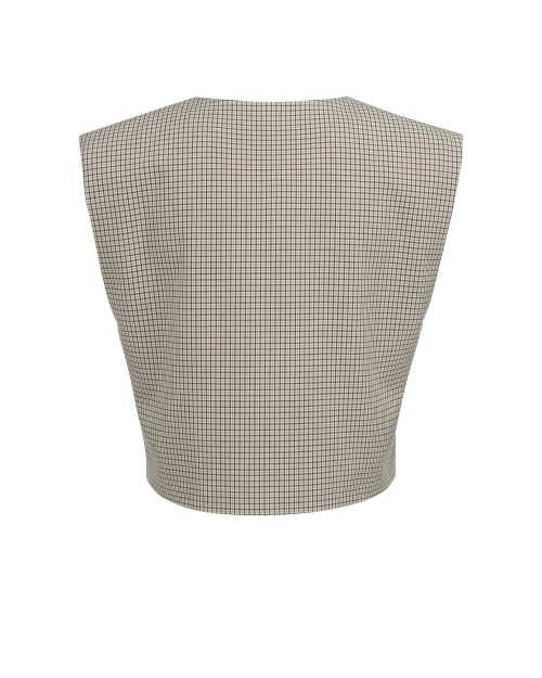 Yaya Geruit geweven gilet met schou 990791