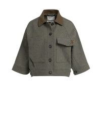 Yaya Oversized wolmix jas met contr 99086