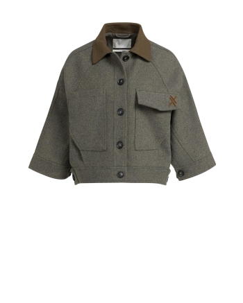 Yaya Oversized wolmix jas met contr 99086