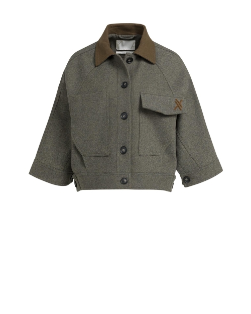 Yaya Oversized wolmix jas met contr 99086
