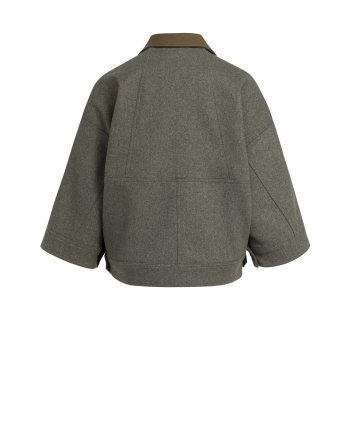 Yaya Oversized wolmix jas met contr 99086