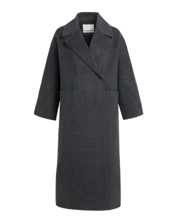 Yaya Extra lange geweven wollen jas 939132