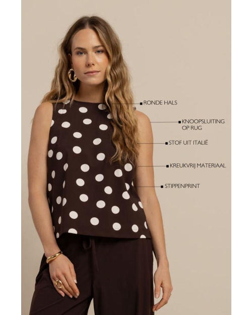 Studio Anneloes Jilian dot top 8717 espresso/ecru