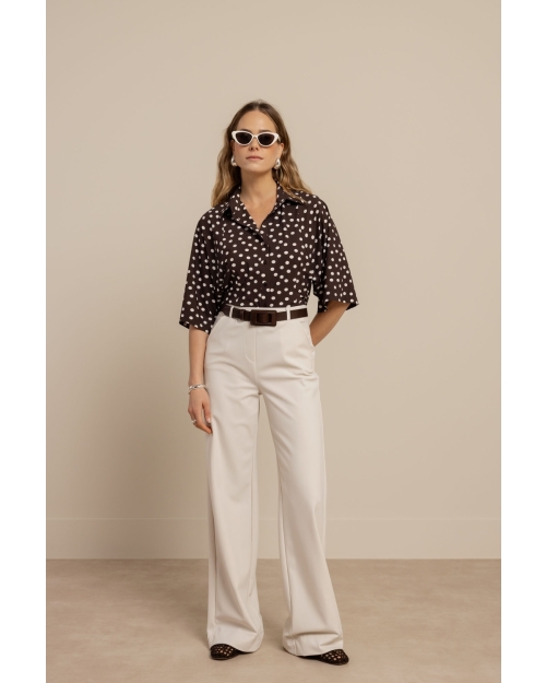 Studio Anneloes Fabienne dot blouse 8717 espresso/ecru
