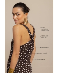 Studio Anneloes Norah 2way dot dress 8717 espresso/ecru