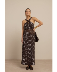 Studio Anneloes Norah 2way dot dress 8717 espresso/ecru