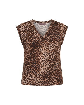 Studio Anneloes Leone leopard vneck top 9997 multi color
