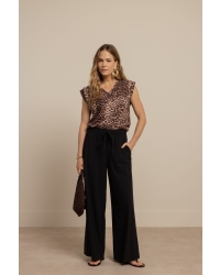 Studio Anneloes Leone leopard vneck top 9997 multi color