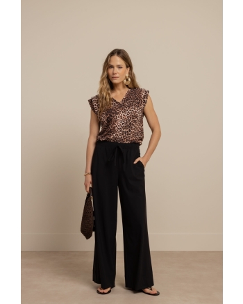 Studio Anneloes Leone leopard vneck top 9997 multi color