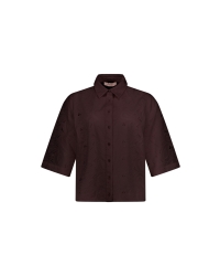 Studio Anneloes Nyra broderie blouse 8700 espresso
