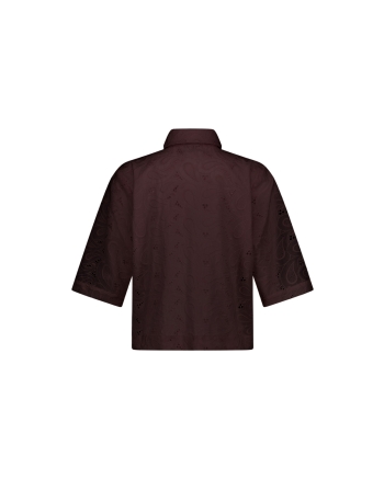 Studio Anneloes Nyra broderie blouse 8700 espresso
