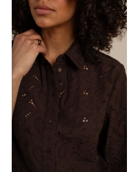 Studio Anneloes Nyra broderie blouse 8700 espresso