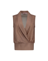 Studio Anneloes Hanne linen look wrap top 2200 latte