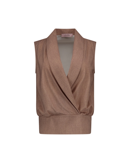 Studio Anneloes Hanne linen look wrap top 2200 latte