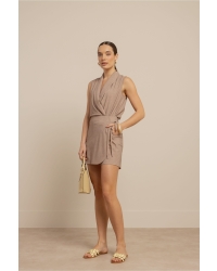 Studio Anneloes Hanne linen look wrap top 2200 latte
