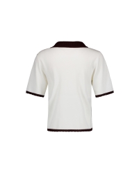 Studio Anneloes Jemy crochet polo 1787 ecru/espresso