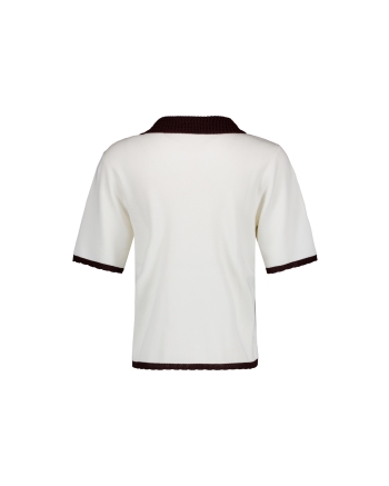 Studio Anneloes Jemy crochet polo 1787 ecru/espresso