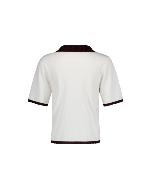 Studio Anneloes Jemy crochet polo 1787 ecru/espresso